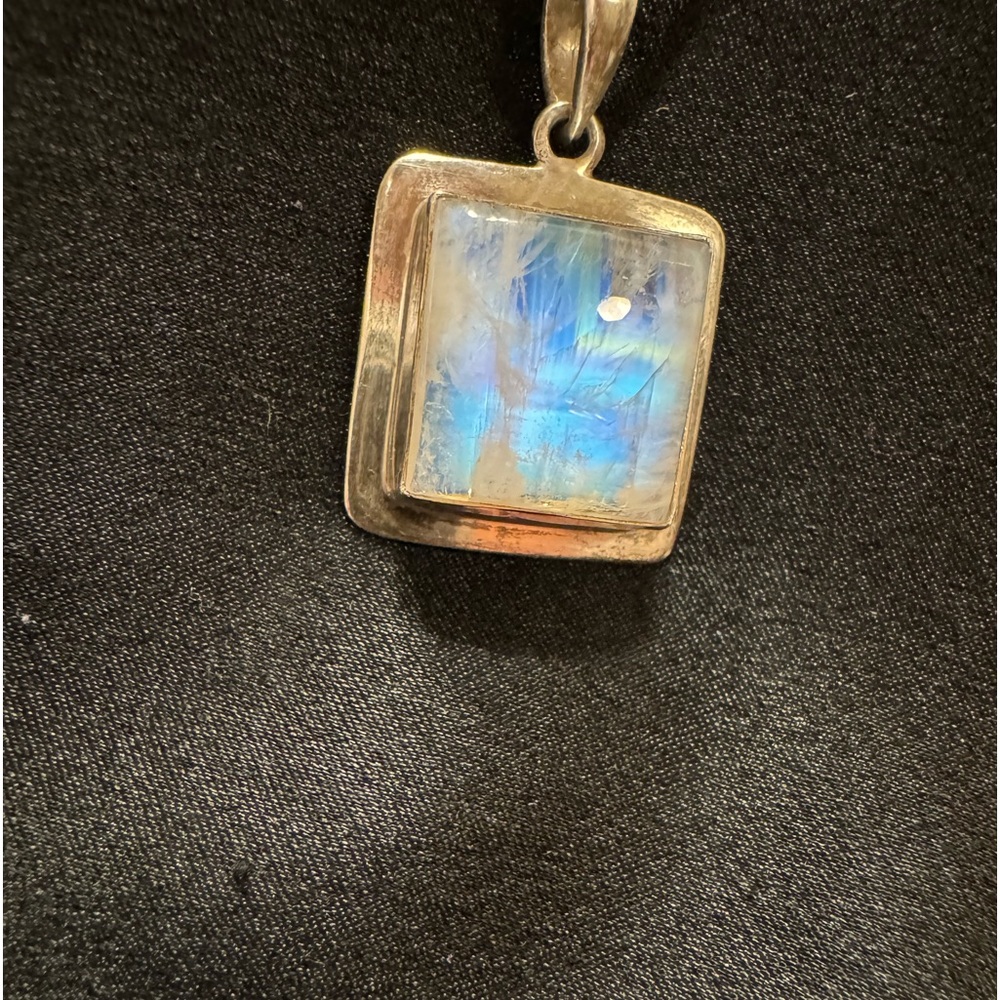 ✨Sold✨ Vintage Moonstone / 925 Sterling Silver Necklace - Picture 10 of 11